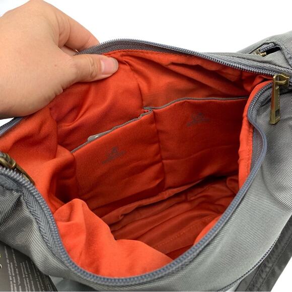 NWT TRAVELON Anti-Theft Round Hobo Bag Grey - Picture 7 of 12